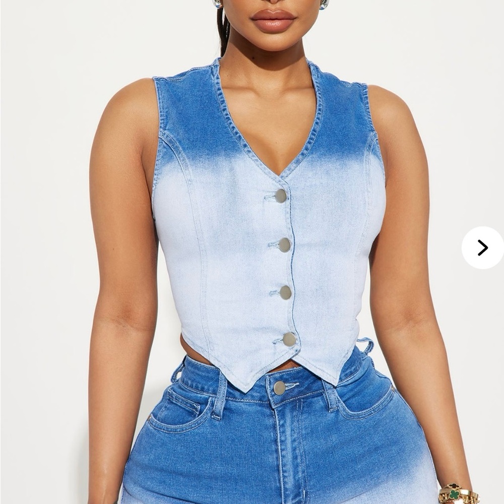 Blue Ombre Denim Vest